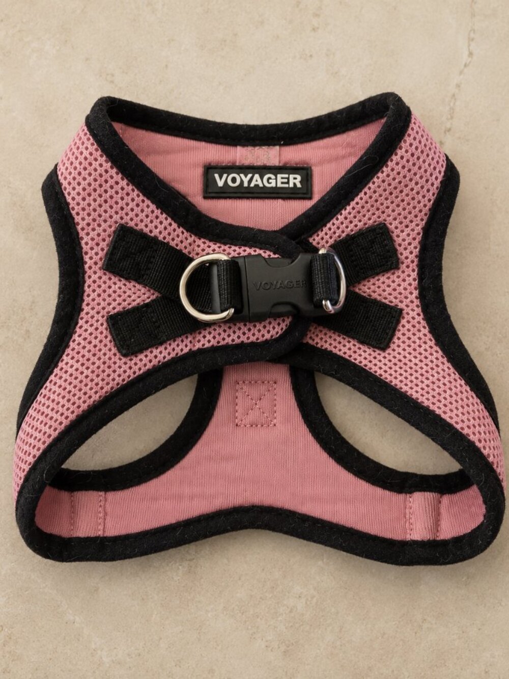VOYAGER Step-In Air Mesh Dog Harness Pink & Black Medium